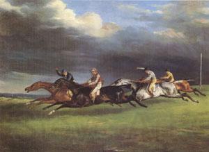 Theodore   Gericault The Derby at Epsom in 1821 (mk05) Norge oil painting art